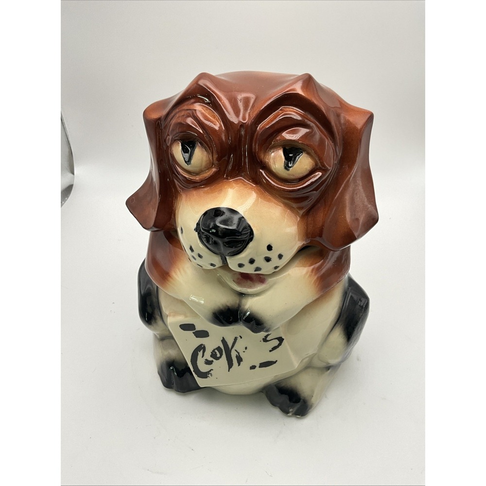Vintage McCoy Beagle Hound Dog Begging Cookie Jar Ceramic Lidded Mid Century